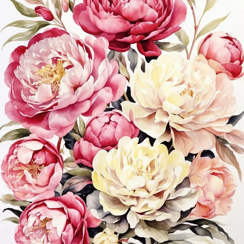 Impresion en lienzo elegancia de flor de peonía