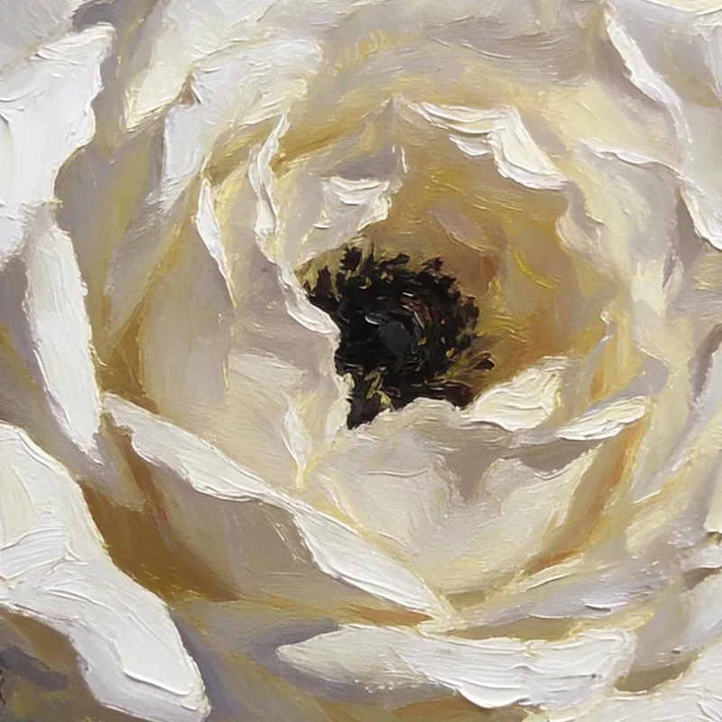 Weiße Rose Impressionistische Kunst drucken auf leinwand