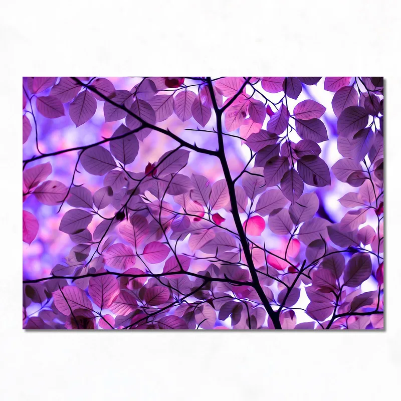 Élégance de Feuillage Violet tableau moderne