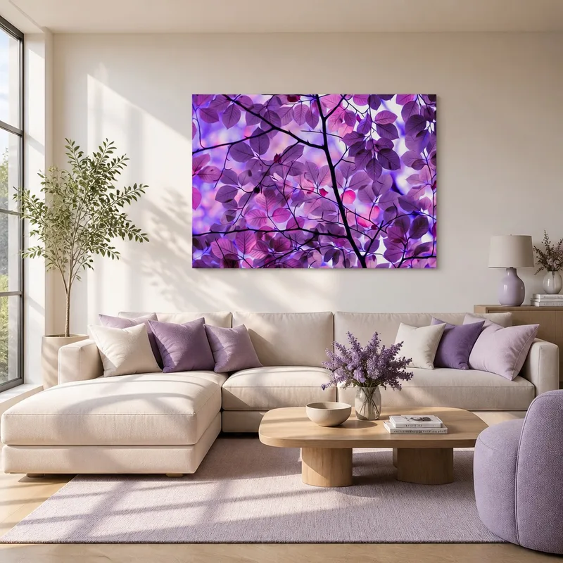 Élégance de Feuillage Violet tableau moderne