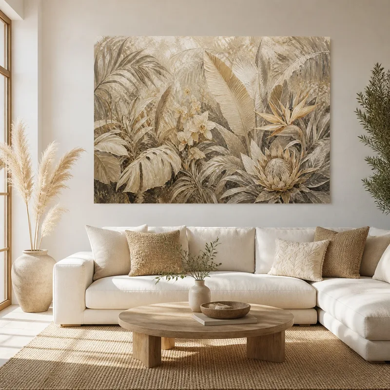 Quadro moderno eleganza botanica tropicale