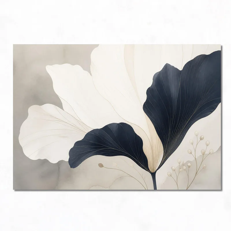Canvas art print monochrome botanical elegance