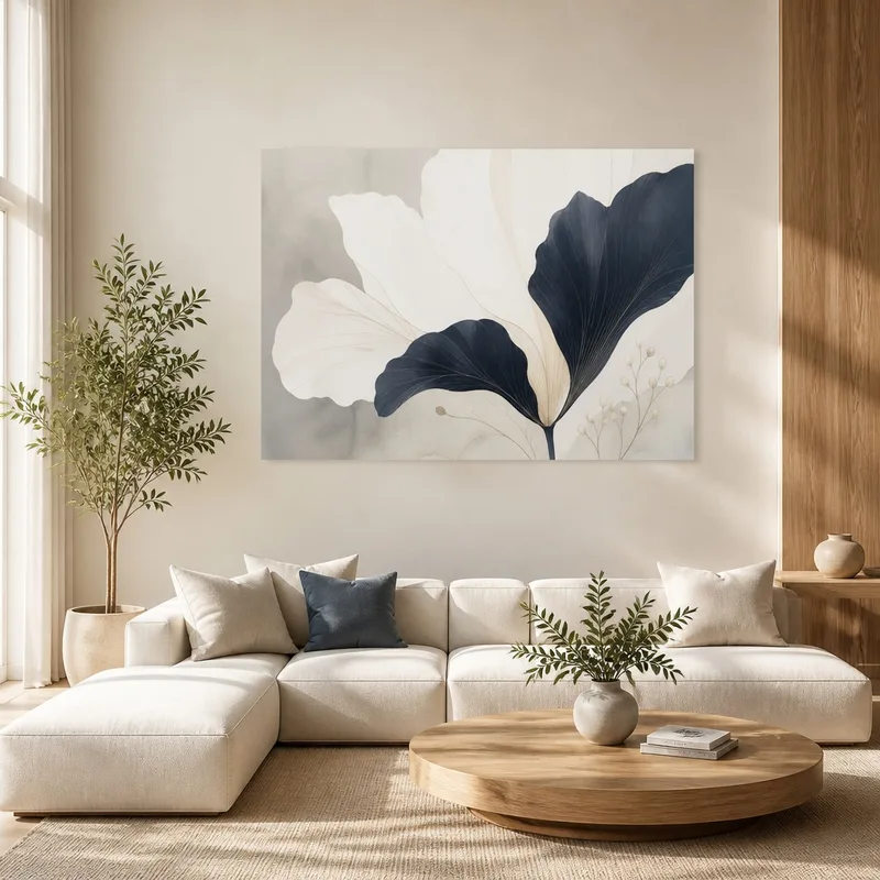 Canvas art print monochrome botanical elegance