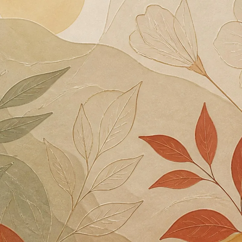 Toile artistique paysage botanique d'automne