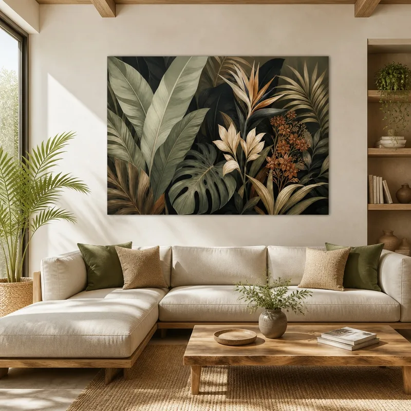 Estallido de follaje tropical cuadro en lienzo