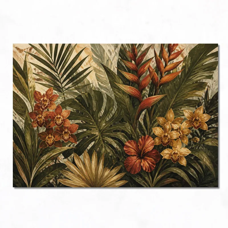 Tropical Botanical Harmony modern canvas