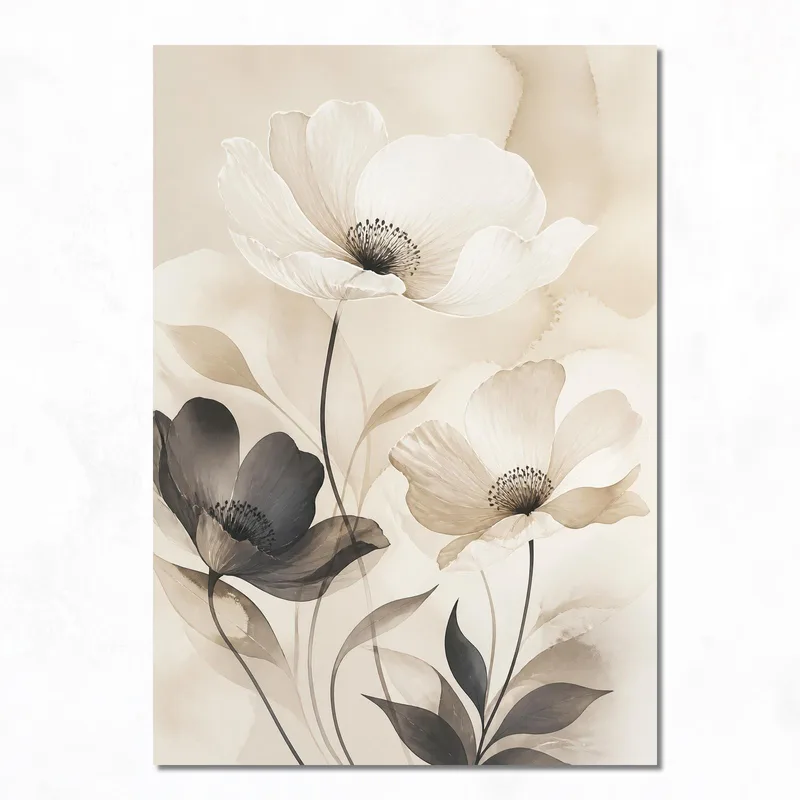 Impression sur toile trio floral élégant