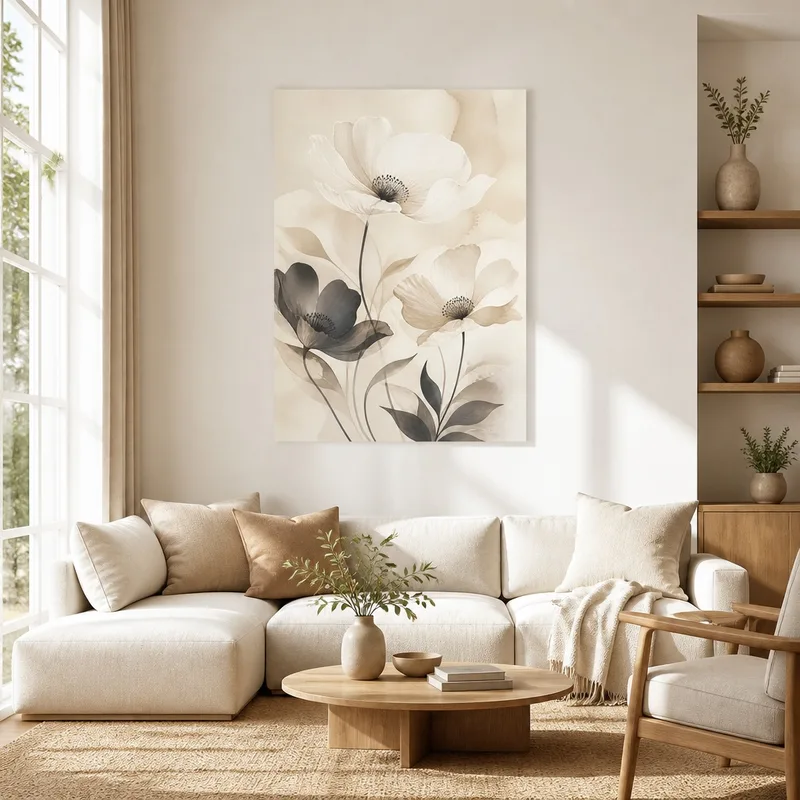 Impression sur toile trio floral élégant