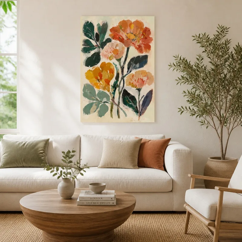Kunstdruck lebendige blumenblüte