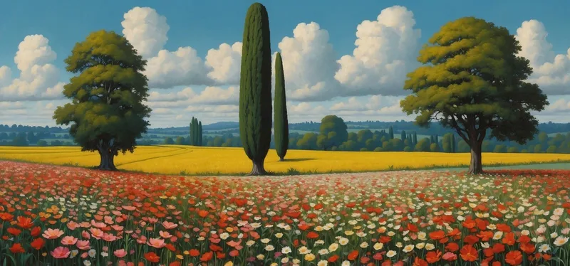 Quadro Botanico Paesaggio Di Campo Fiorito
