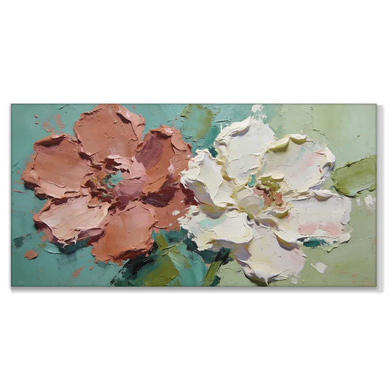 Impression sur toile duo floral texturé