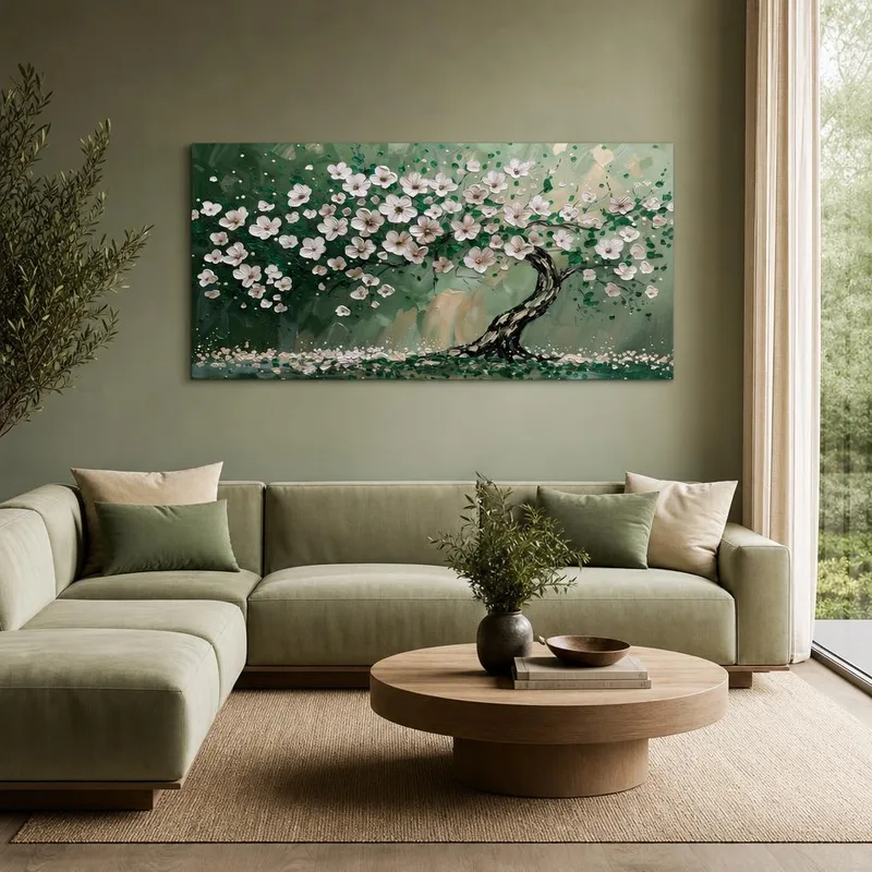 Impression sur toile sérénité de l'arbre en fleurs