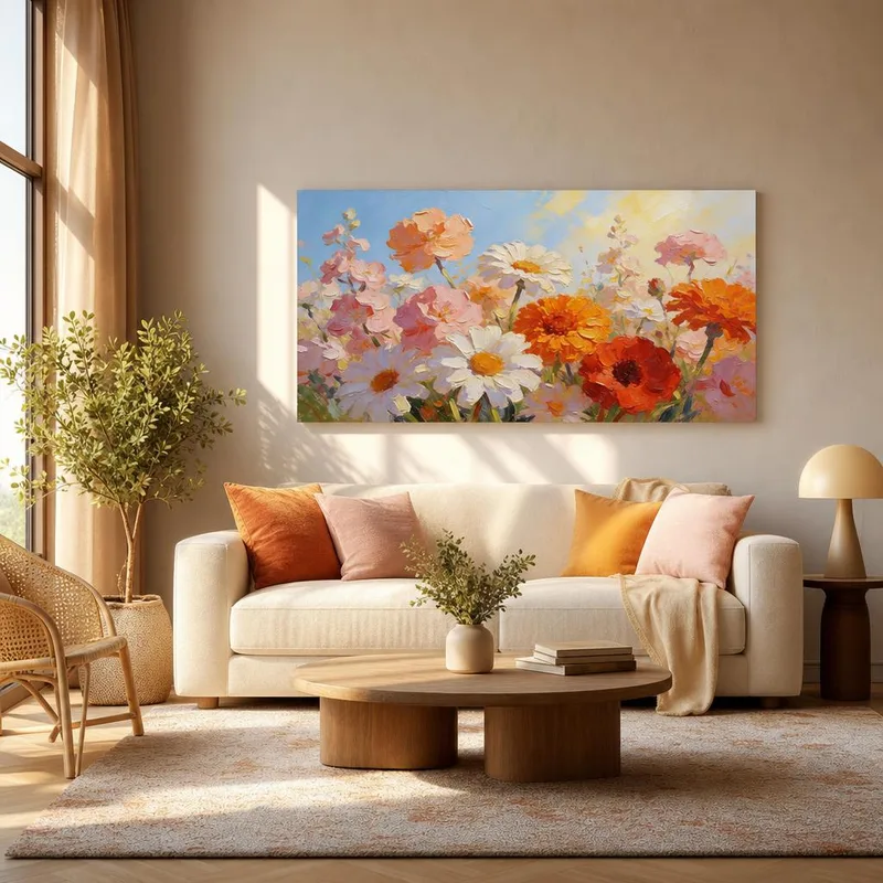 Éclosion Florale Vibrante tableau sur toile