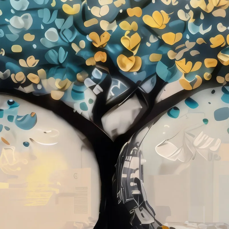 Arbre d'Automne Éclatant aux Feuilles Dorées tableau sur toile