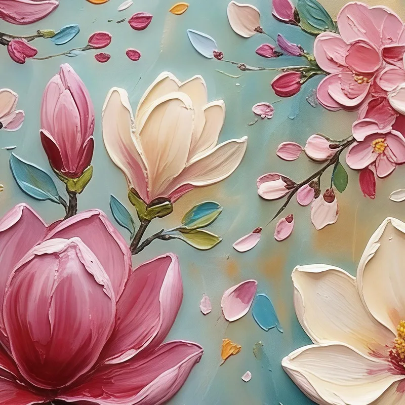 Lienzo artistico flores florales vibrantes