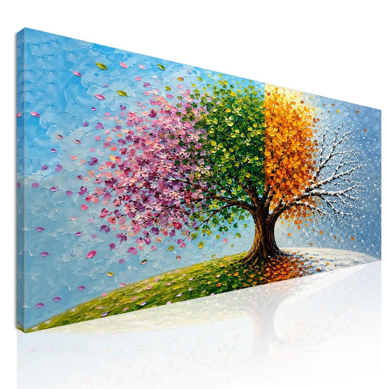 Impression sur toile arbre quatre saisons