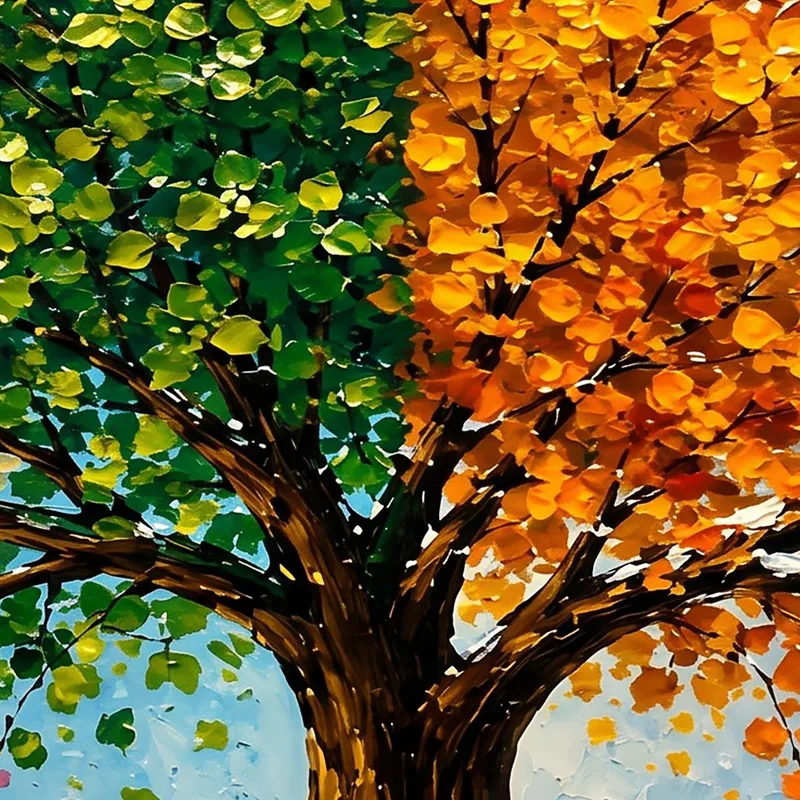 Impression sur toile arbre quatre saisons