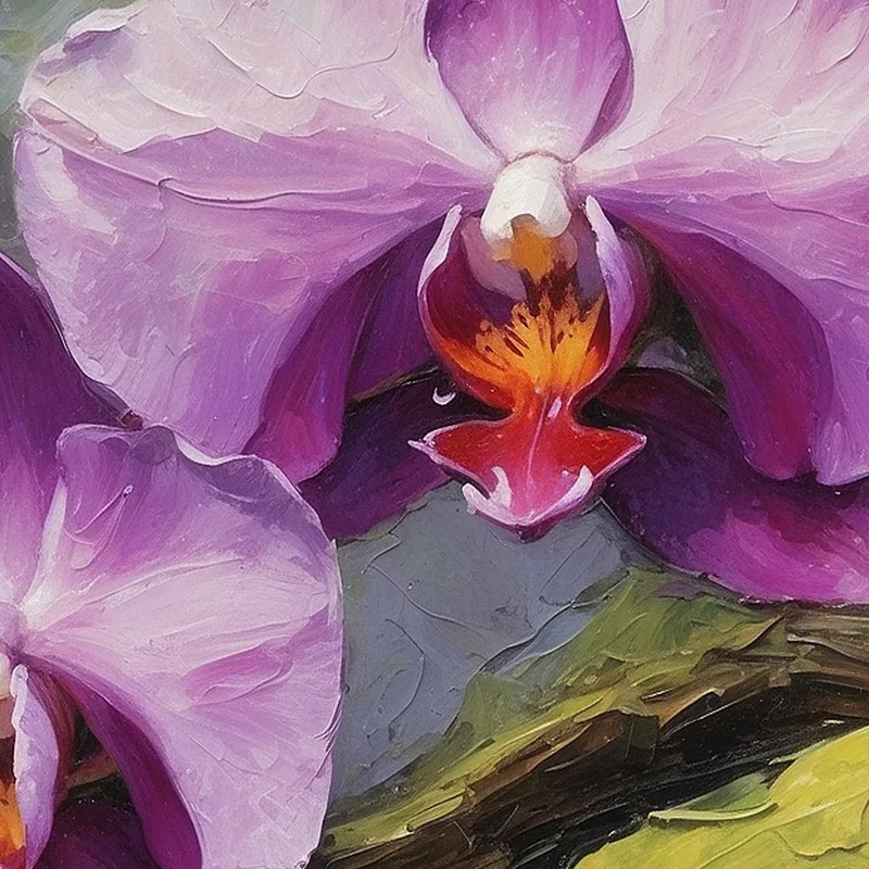 Fleurs d'Orchidée Violettes tableau moderne