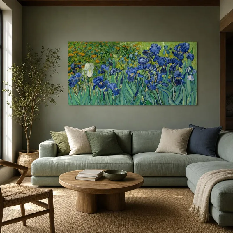 Iris Bleus tableau sur toile