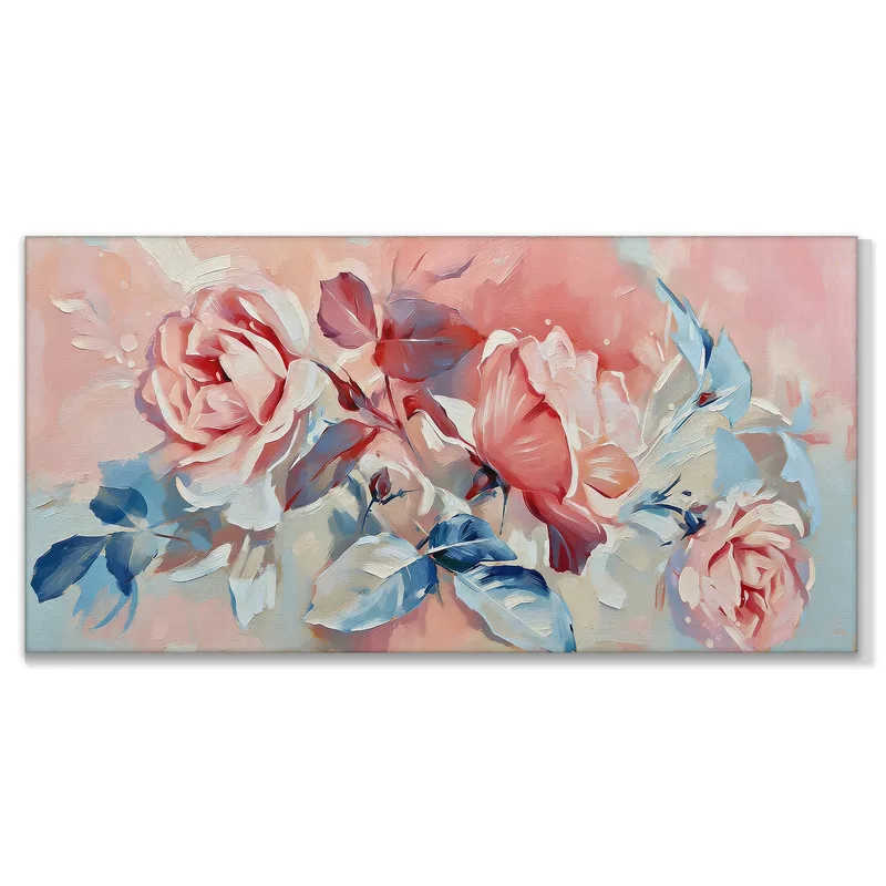 Impression sur toile roses roses abstraites