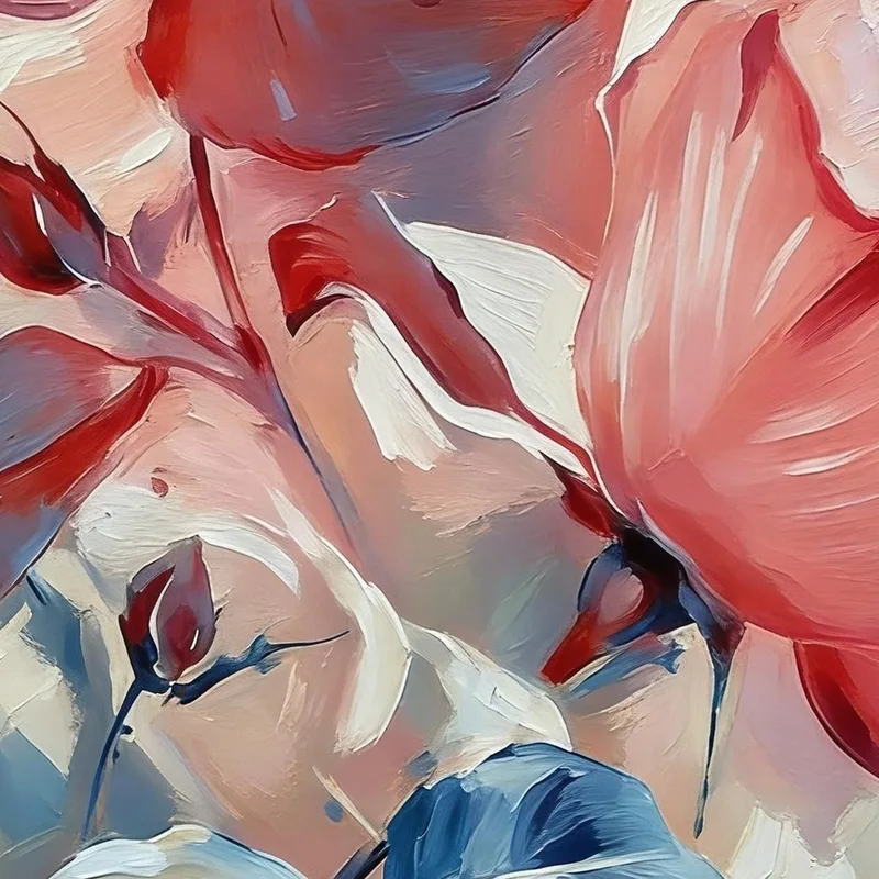 Impression sur toile roses roses abstraites