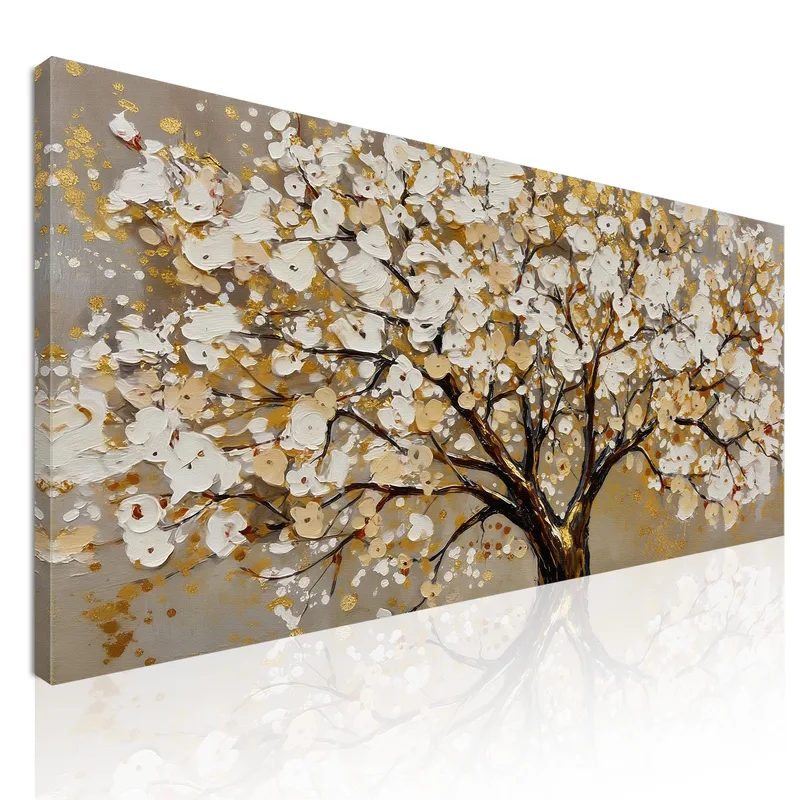Arbre Fleurissant Doré tableau moderne
