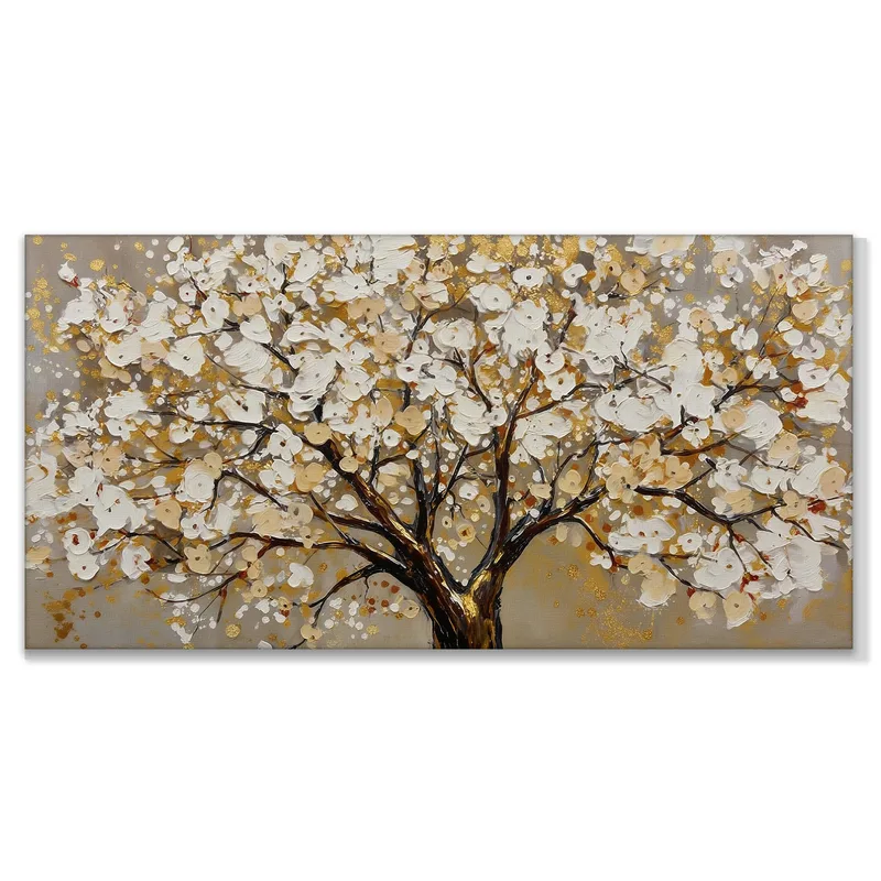 Arbre Fleurissant Doré tableau moderne
