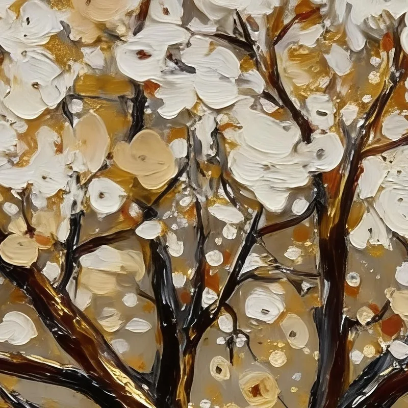 Arbre Fleurissant Doré tableau moderne