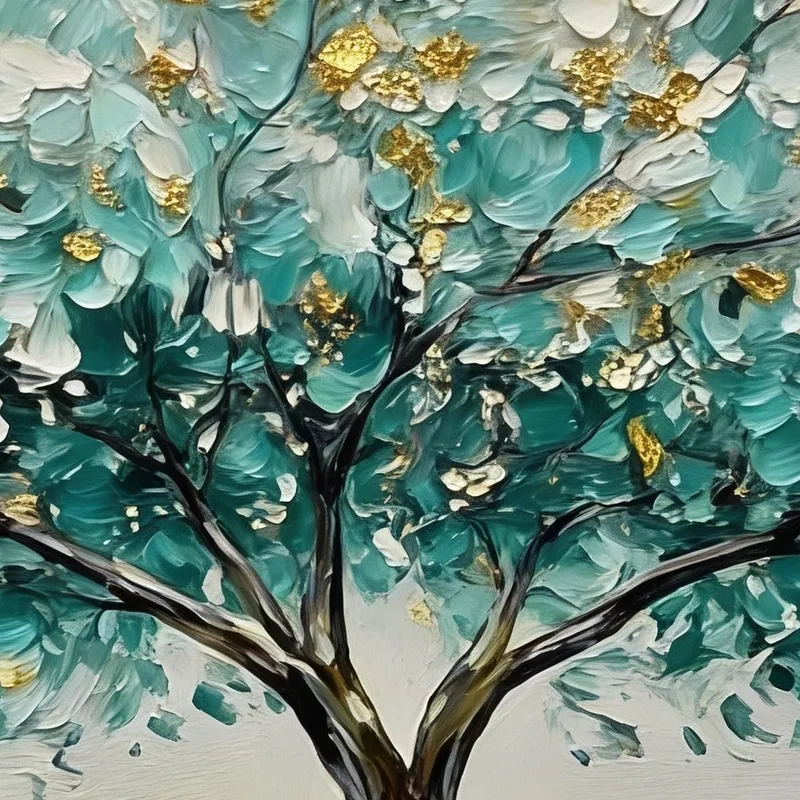 Toile artistique impressionnisme arbre en fleurs
