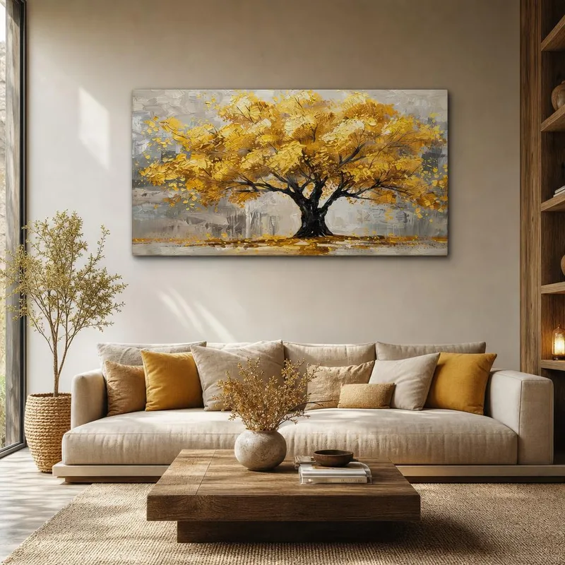 Impression sur toile arbre d'automne doré