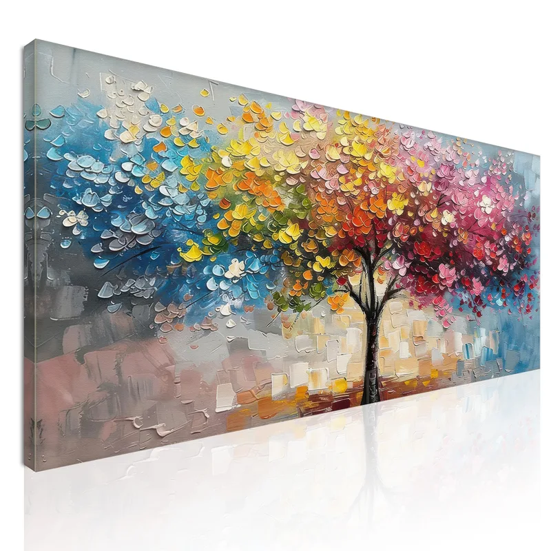 Toile artistique arbre florissant éclatant