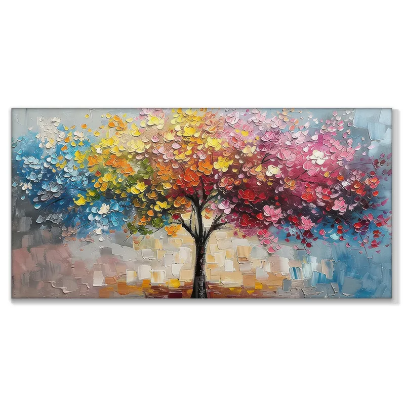 Toile artistique arbre florissant éclatant
