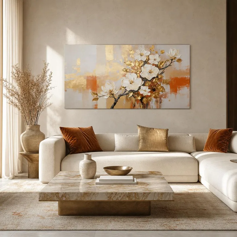 Harmonie de Fleur Dorée tableau sur toile