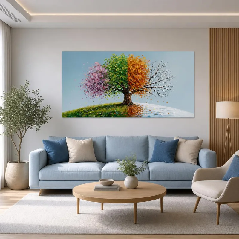 Fusión de árbol de las cuatro estaciones cuadro moderno