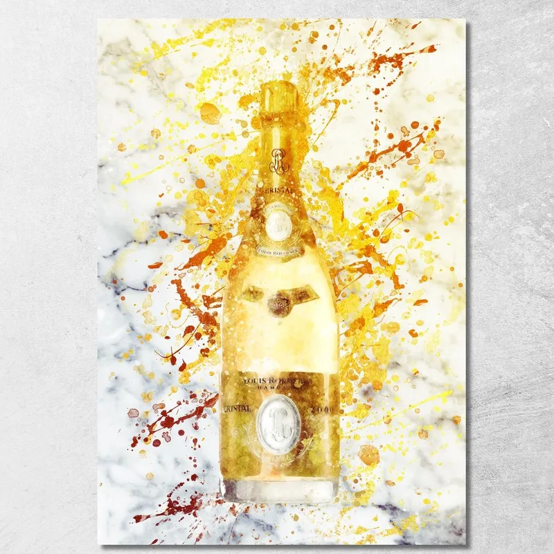Modern Abstract Champagne Painting Crystal Gold And Marble canvas print