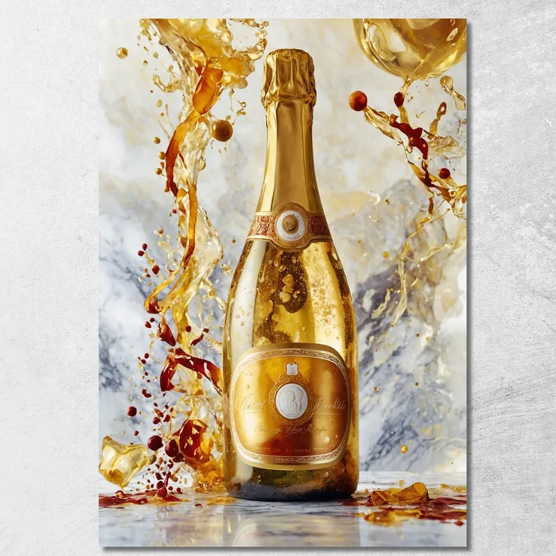 Modern Painting Champagne Gold Luxurious Vitality canvas print