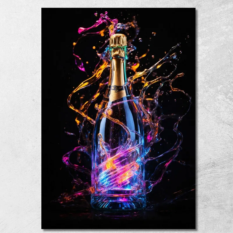 Modern Painting Champagne Bright Multicolored Lively Energy canvas print