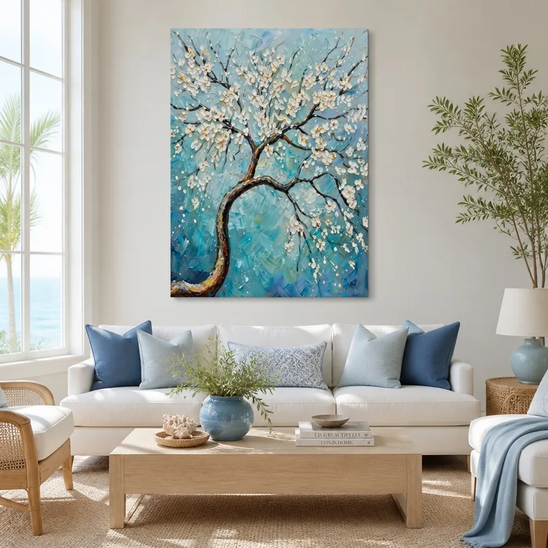 Fioritura Blu quadro canvas