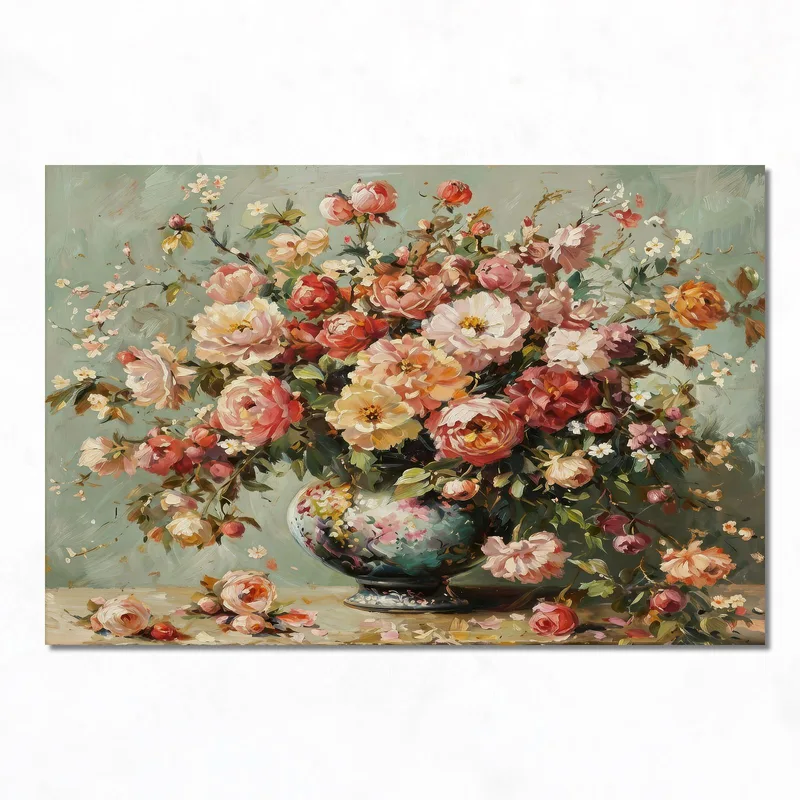 Canvas art print romantic floral bouquet