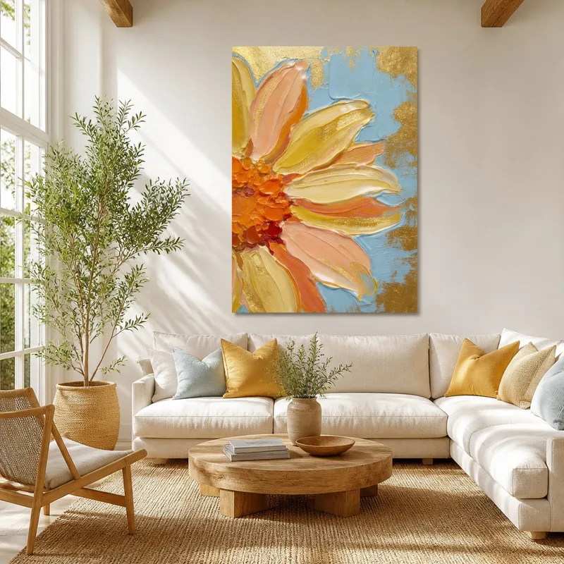 Gros Plan de Tournesol Vif tableau moderne