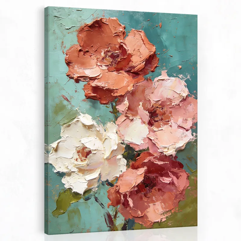 Quadro su tela bouquet astratto floreale audace