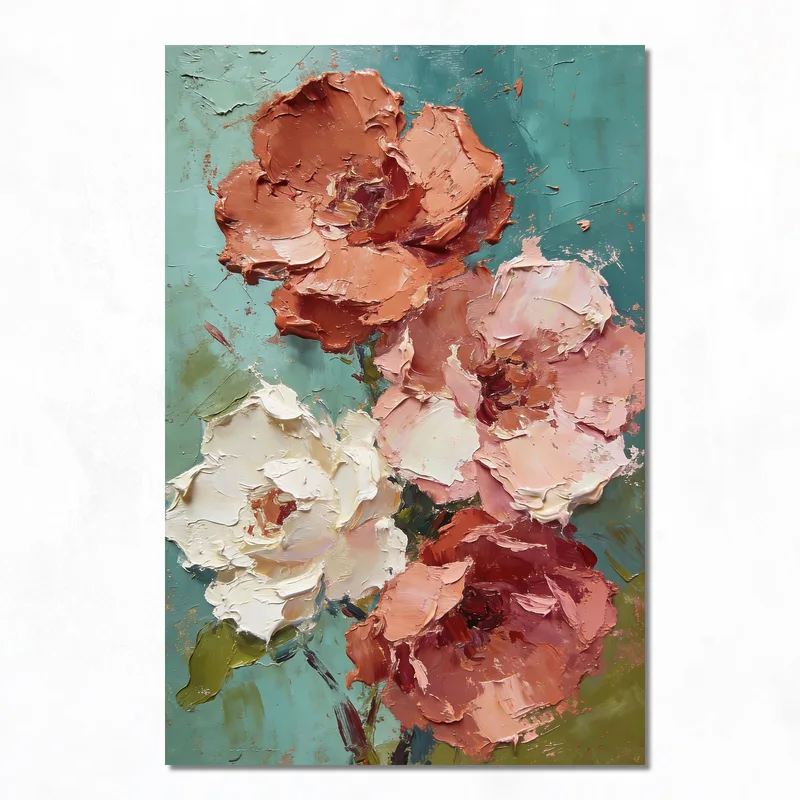 Impresion en lienzo ramo abstracto floral audaz