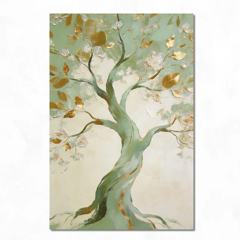 Golden Blossom Tree canvas wall art