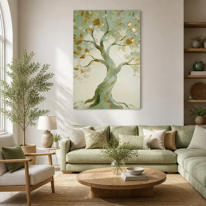 Golden Blossom Tree canvas wall art