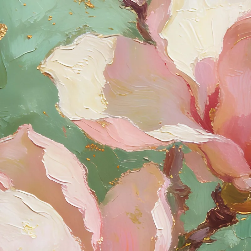 Impresion en lienzo flor de magnolia rosa