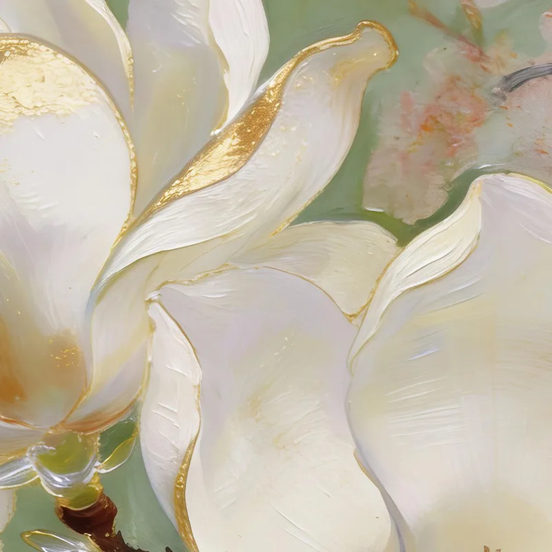 Quadro moderno fiori di magnolia bianchi
