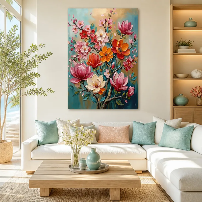 Quadro su tela fiori vivaci e colorati