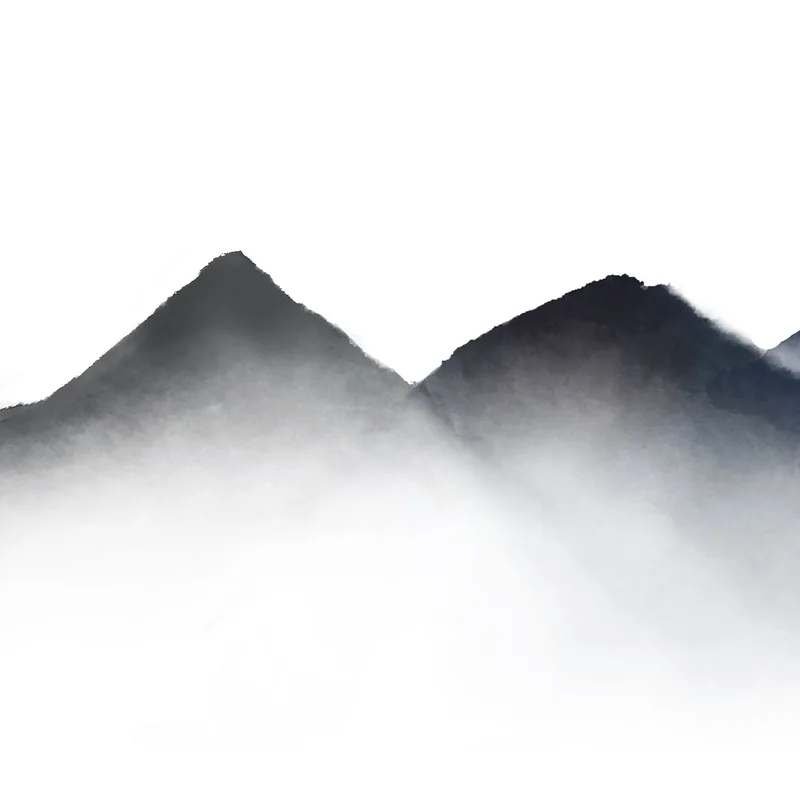 Abstract Landscape Painting Misty Mountains Blue And Gray Minimalist Landscape Art