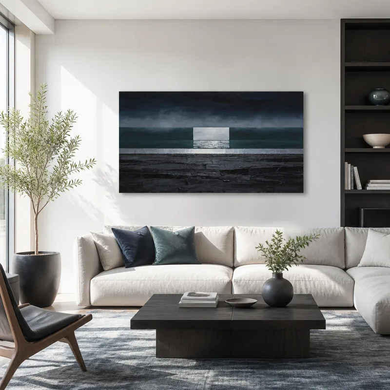 Minimalist Ocean Horizon canvas wall art