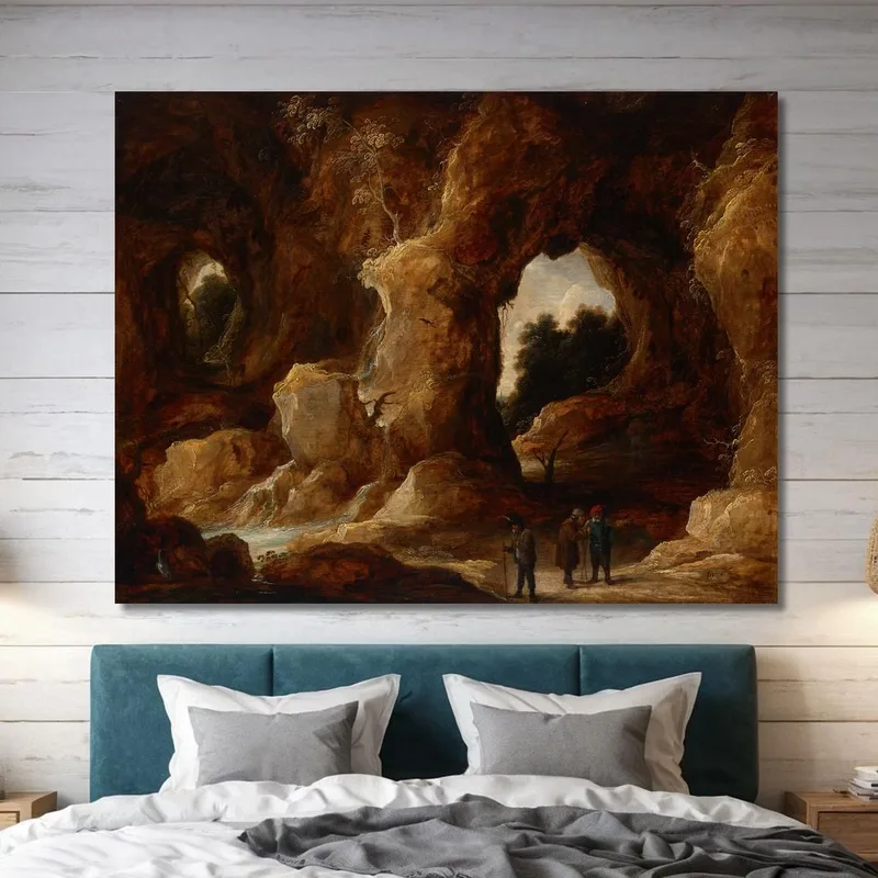 Una Gruta Con Figuras Un Ciervo Y Una Cigüeña David Teniers The Younger